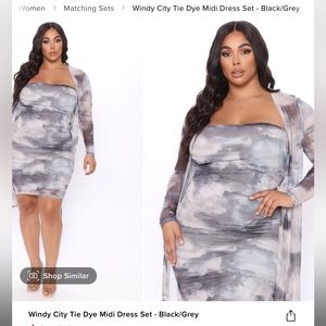 Windy City tie dye midi dress set